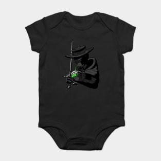 zorro, masked hero. justice and coffee for all. Baby Bodysuit